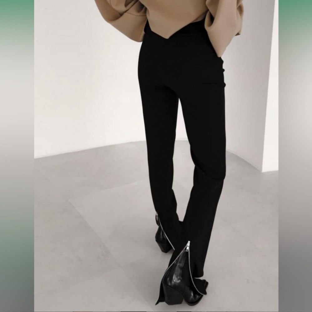 The Frankie Shop Black Boot-Cut Flare Pants